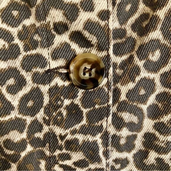 PrettyLittleThing Leopard Pinafore Denim Dress Brown Black Size US 8 UK 12 - Picture 6 of 11